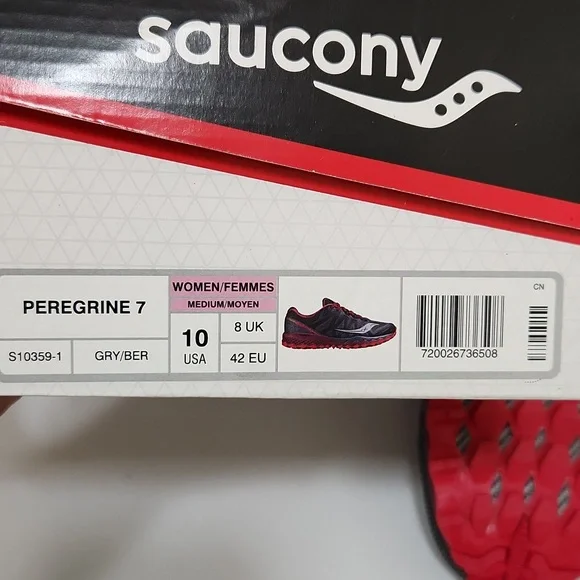 NEW Women’s Saucony Peregrine 7 Grey Berry Trail Hiking Shoes Sneakers Everun 10 - Picture 6 of 10